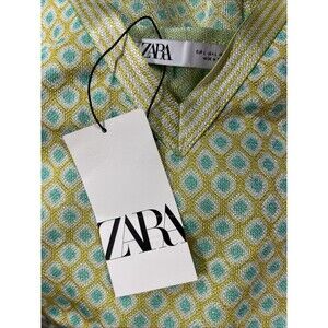 Zara jacquard knit top whit diamond print Size Large